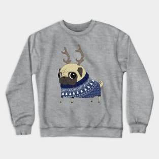 Reindeer Pug Crewneck Sweatshirt